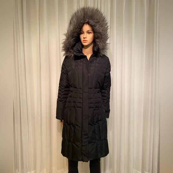 Calvin Klein Black Duck Down Feathers Puffer Quilted Long Coat Womens XS RN54163 - Picture 1 of 15